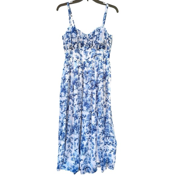Abercrombie & Fitch Dresses & Skirts - Abercrombie & Fitch Romantic Blue Floral Maxi Dress Cottagecore Summer M